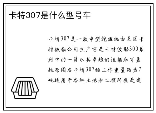 卡特307是什么型号车